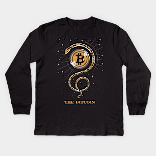 Tarot Card Bitcoin, The Snake Kids Long Sleeve T-Shirt